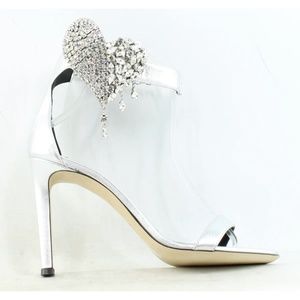 Giuseppe Zanotti Luxury Designer Silver Heels